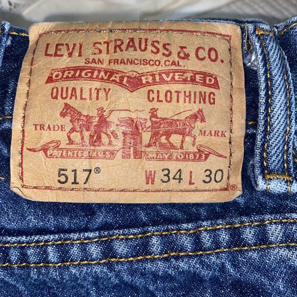 Levi's 517 Men's Boot Cut Jeans - 34 x 30 Cowboy Rancher Denim Skater Grunge - Picture 3 of 11